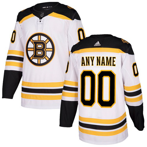 Men's Adidas Bruins Personalized White Road NHL Jersey