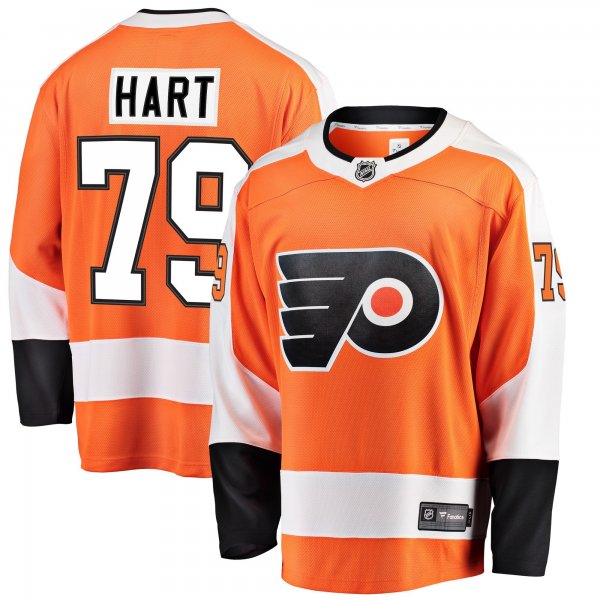 Men's Philadelphia Flyers Carter Hart Fanatics Orange Home Premier Breakaway Player Jersey