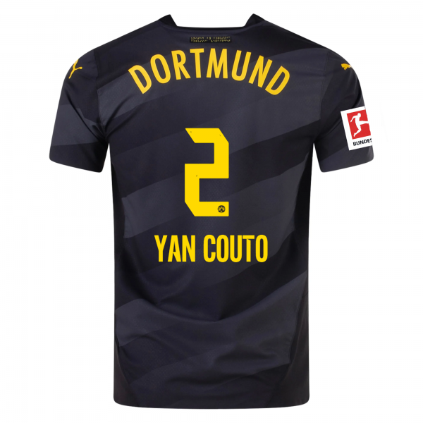 Puma Borussia Dortmund Yan Couto Away Jersey w/ Bundesliga Patch 24/25 (Puma Black/Faster Yellow)