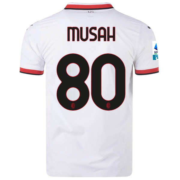 Puma AC Milan Yunus Musah Away Jersey w/ Series A Patch 24/25 (Puma White)