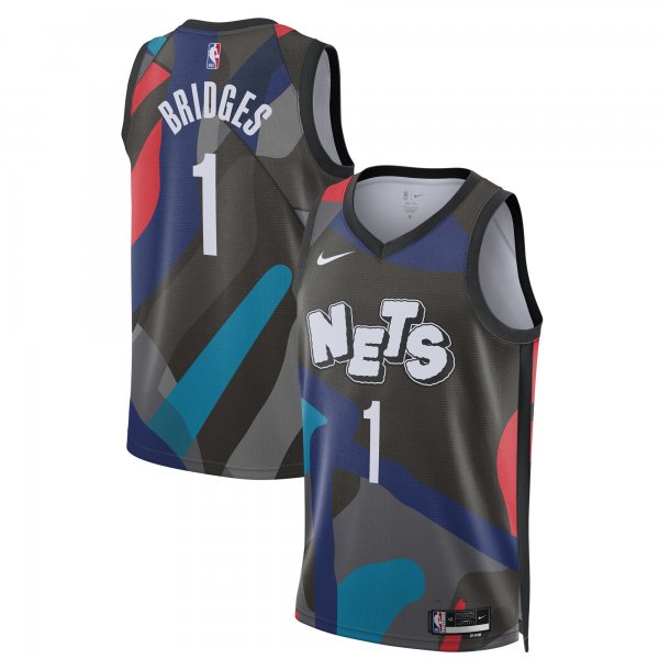 Unisex Brooklyn Nets Mikal Bridges Nike Black 2023/24 Swingman Jersey - City Edition