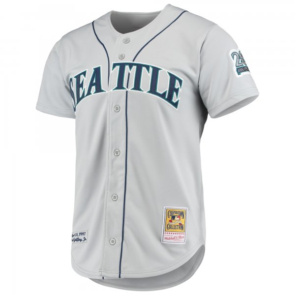 Men's Seattle Mariners Ken Griffey Jr. Mitchell & Ness Gray 20th Anniversary Cooperstown Collection Jersey