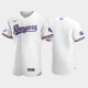 Men's Texas Rangers White Home 50th Anniversary Blank MLB Flex Base Jersey