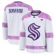 Men's Seattle Kraken Fanatics White Hockey Fights Cancer Practice Jersey