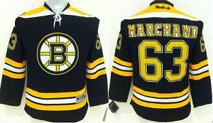 Boston Bruins #63 Brad Marchand Black Youth Stitched NHL Jersey