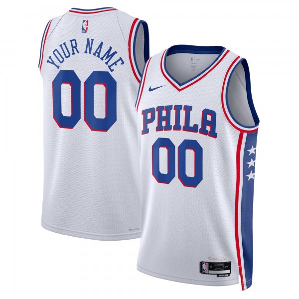 Unisex Philadelphia 76ers Nike White 2022/23 Swingman Custom Jersey - Association Edition