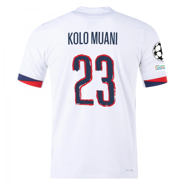 Nike Paris Saint-Germain Randal Kolo Muani Away Jersey w/ Champions League Patches 24/25 (White/Midnight Navy)