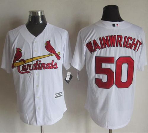 St. Louis Cardinals #50 Adam Wainwright White New Cool Base Stitched MLB Jersey