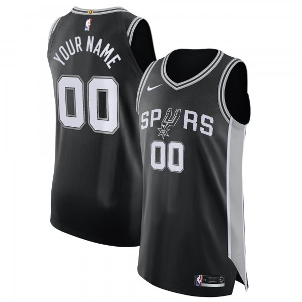 Men's San Antonio Spurs Nike Black Custom Jersey - Icon Edition