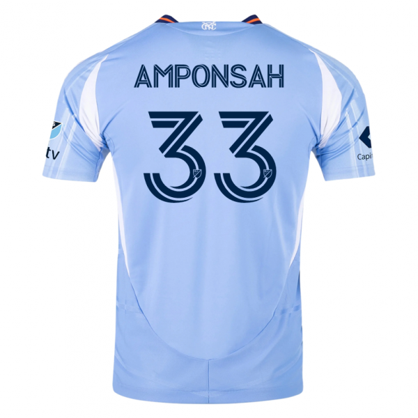 adidas Prince Amponsah New York City FC Home Jersey 25/26 w/ MLS Patches (Bahia Light Blue)