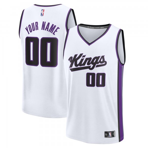 Men's Sacramento Kings  Fanatics White Custom Fast Break Jersey - Association Edition