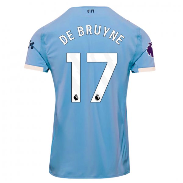 Puma Kevin De Bruyne Manchester City 25/26 Home Jersey w/ EPL + Sponsor Patch (Team Light Blue/White)