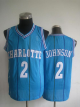 Men's Charlotte Hornets #2 Larry Johnson Light Blue Throwback Stitched NBA Jersey