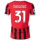 Puma AC Milan Strahinja Pavlović Home Jersey w/ Serie A Patch 24/25 (Puma Red/Puma Black)
