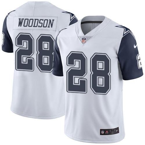 Nike Dallas Cowboys #28 Darren Woodson White Men's Stitched NFL Limited New Color Rush Jersey