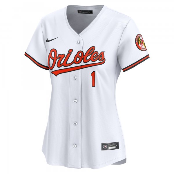 Women's Baltimore Orioles Nike White #1 Mom Home Limited Jersey