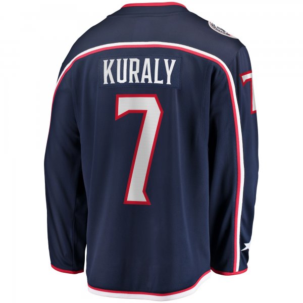 Men's Columbus Blue Jackets Sean Kuraly Fanatics Navy Home Breakaway Player Jersey