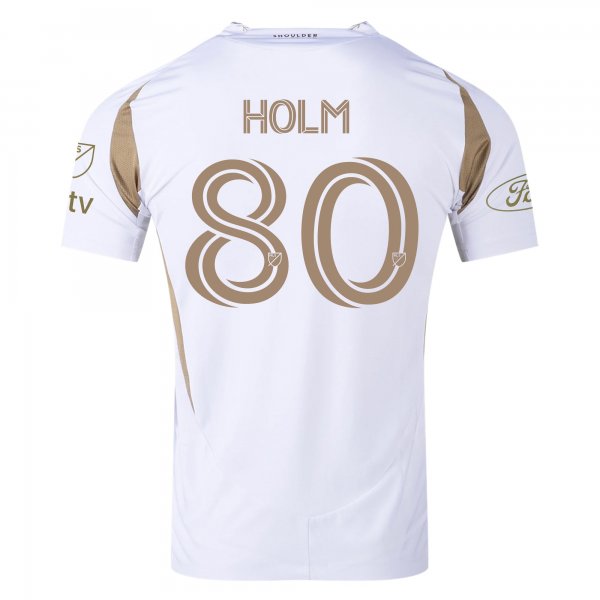 adidas Odin Thiago Holm LAFC Away Jersey w/ MLS + Apple + Ford Logo 25/26 (White/Gold)