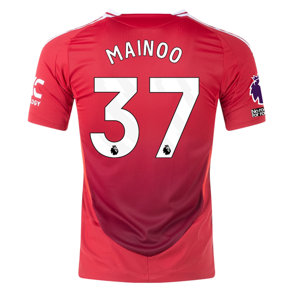 adidas Manchester United Kobbie Mainoo Home Jersey w/ EPL + No Room For Racism Patches 24/25 (MUFC Red/Bright Red)