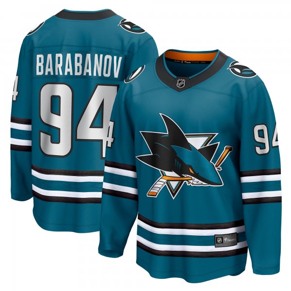 Men's San Jose Sharks Alexander Barabanov Fanatics Teal Home Breakaway Player Jersey