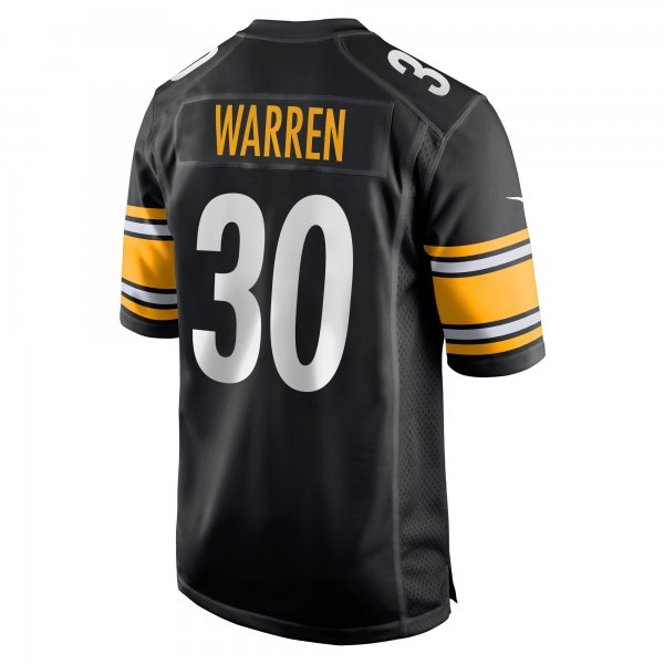 Men's Pittsburgh Steelers Jaylen Warren Nike Black Game Player Jersey