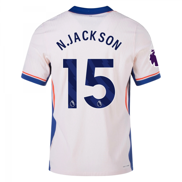 Nike Chelsea Nicholas Jackson Away Jersey w/ EPL Patch 24/25 (Guava Ice/Rush Blue)