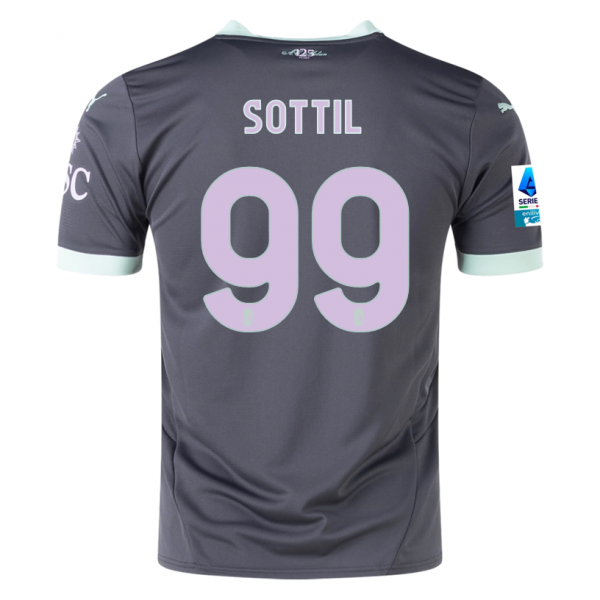 Puma AC Milan Riccardo Sottil Third Jersey w/ Serie A Patch 24/25 (Shadow Gray/Fresh Mint)