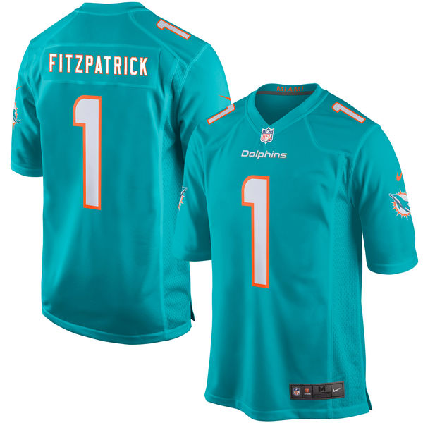 Men's Nike Miami Dolphins #1 Minkah Fitzpatrick Aqua 2018 NFL Draft First Round Pick Game Jersey