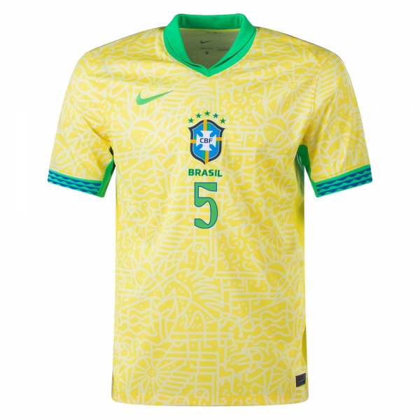 Nike Brazil Casemiro Home Jersey 24/25 (Dynamic Yellow/Lemon Chiffon/Green Spark)