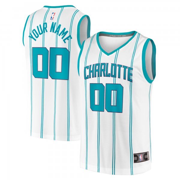 Men's Charlotte Hornets Fanatics White Fast Break Custom Replica Jersey - Association Edition