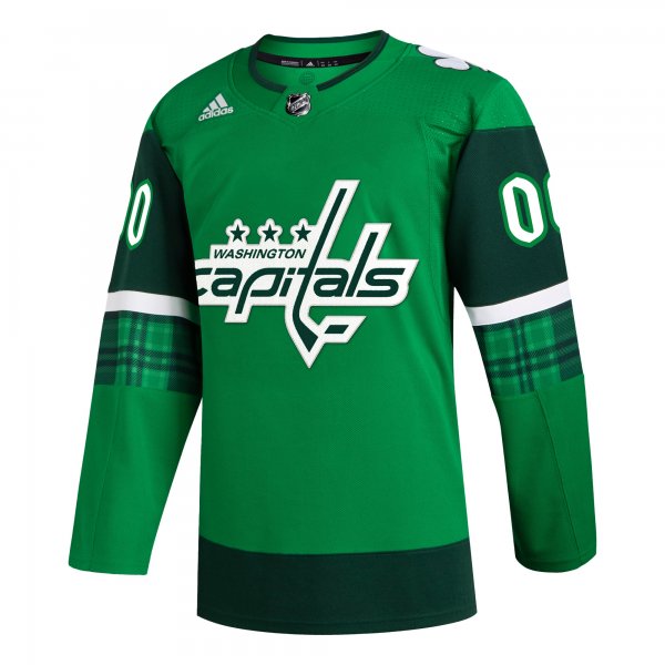 Men's Washington Capitals  adidas Kelly Green St. Patrick's Day Custom Jersey