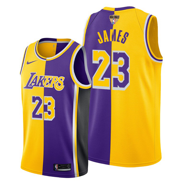 Los Angeles Lakers LeBron James 2020 NBA Finals Bound Gold Purple Jersey Split Special Edition