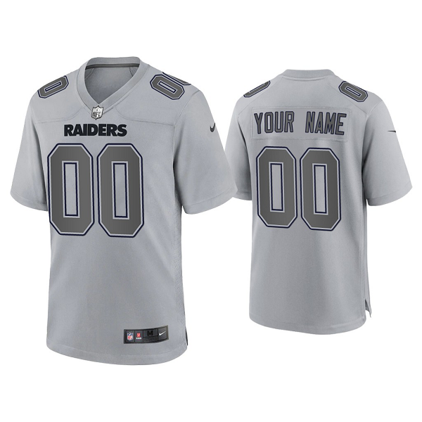 Men's Las Vegas Raiders Custom Gray Atmosphere Fashion Game Jersey