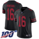 San Francisco 49ers #16 Joe Montana Black Alternate Men's Stitched NFL 100th Season Vapor Limited Jersey