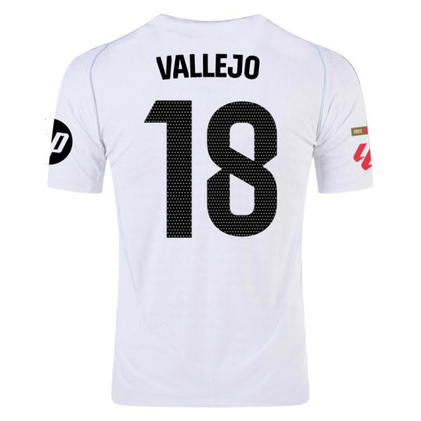 adidas Vallejo Real Madrid Home Jersey w/ La Liga Patches 24/25 (White/Black)
