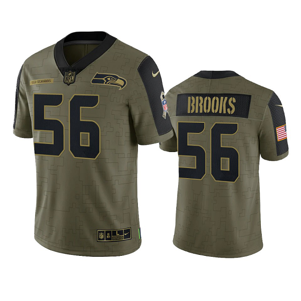 Seattle Seahawks Jordyn Brooks Olive 2021 Salute To Service Men's Limited NFL Jersey