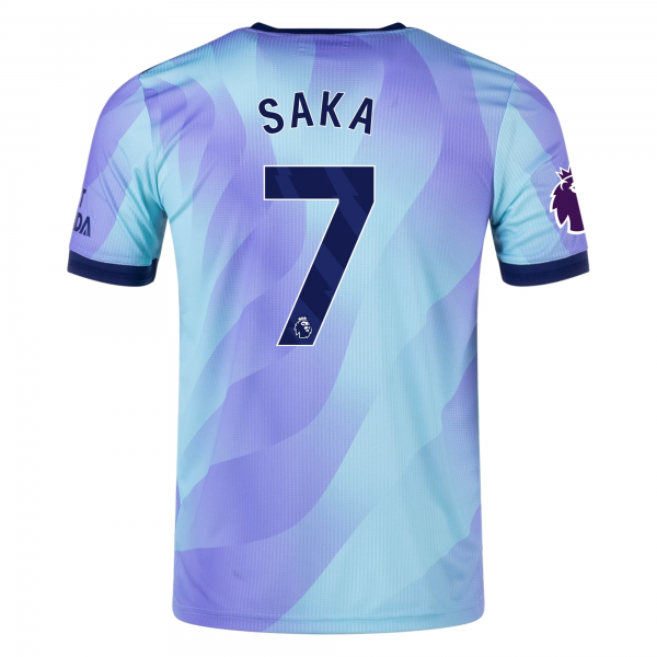 adidas Arsenal Bukayo Saka Third Jersey w/ EPL Patch 24/25 (Clear Aqua/Light Flash Purple)