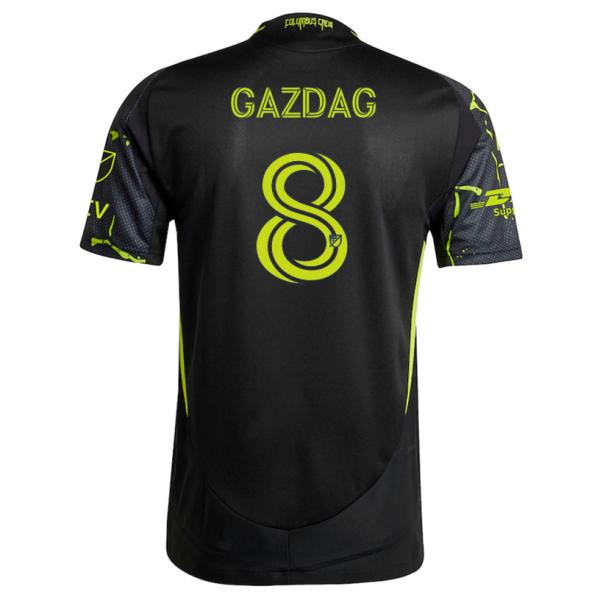 adidas Dániel Gazdag Columbus Crew Away Jersey w/ MLS Patches 25/26 (Black/Yellow)