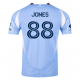 adidas Malachi Jones New York City FC Home Jersey 25/26 w/ MLS Patches (Bahia Light Blue)