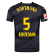 Puma Borussia Dortmund Ramy Bensebaini Away Jersey w/ Bundesliga Patch 24/25 (Puma Black/Faster Yellow)