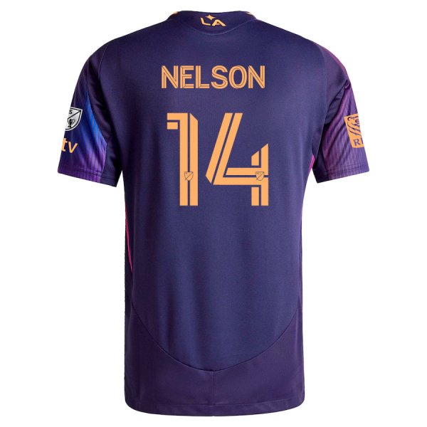 adidas John Nelson LA Galaxy Away Jersey w/ MLS + Apple TV + RBC Sponsor 25/26 (Purple)