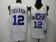 Men's Utah Jazz #12 John Stockton White Throwback Stitched NBA Jersey