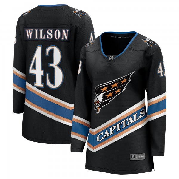 Women's #43 Tom Wilson Washington Capitals Fanatics Alternate 50th Anniversary Premier Breakaway Player Black Jersey