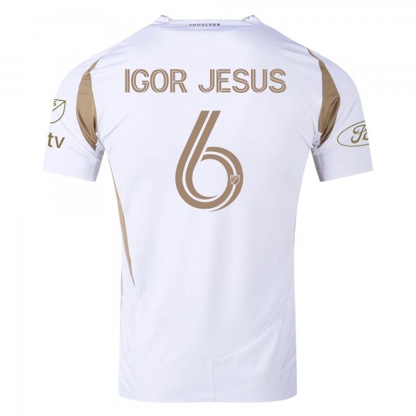 adidas Igor Jesus LAFC Away Jersey w/ MLS + Apple + Ford Logo 25/26 (White/Gold)