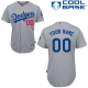 Los Angeles Dodgers Grey Men's Customized Cool Base MLB Jersey