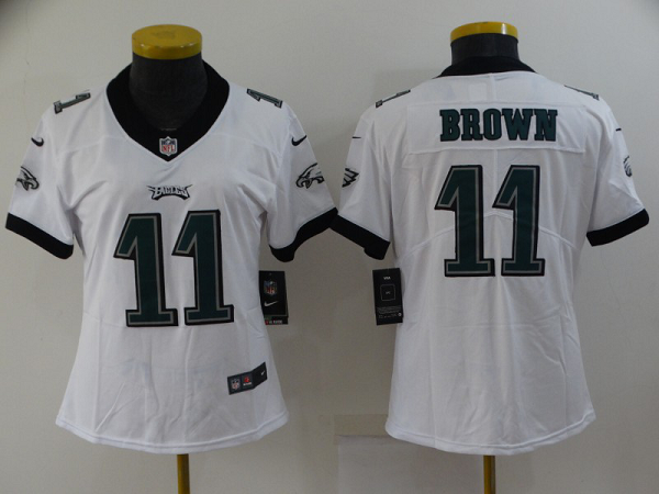 Women's Nike Philadelphia Eagles #11 A.J. Brown White NFL Stitched Jersey