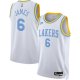 Men's Los Angeles Lakers LeBron James Nike White Swingman Jersey - Classic Edition