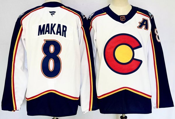 Men's #8 Cale Makar Colorado Avalanche White And Black City Edition Jersey