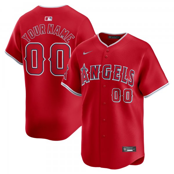 Men's Los Angeles Angels  Nike Red  Alternate Limited Custom Jersey