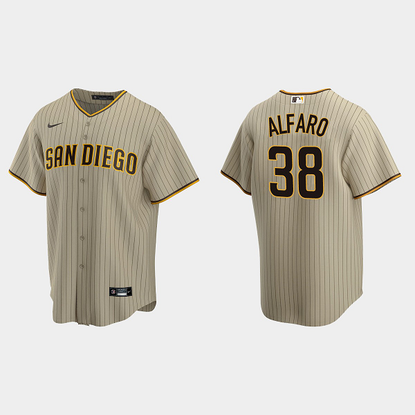 Men's San Diego Padres #38 Jorge Alfaro Alternate Sand Brown MLB Jersey